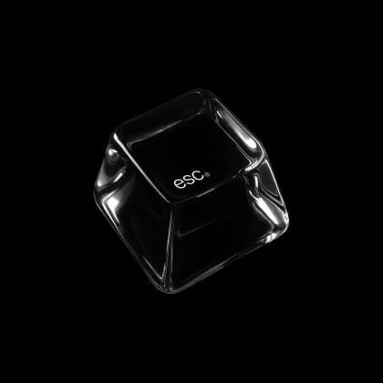 Touche esc en verre noir, sculptée comme un bijou